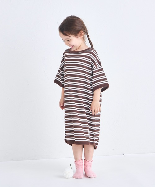 pairmanon(ペアマノン)の「【リンクコーデ】【ふんわりワッフル】ボーダー パイピングワンピース(ワンピース・キッズ・ホワイト系その他/ピンク系その他/ブラック系その他/ブラウン/ピンク系その他2・140/120/110/150/100/90/130)」の20枚目の写真