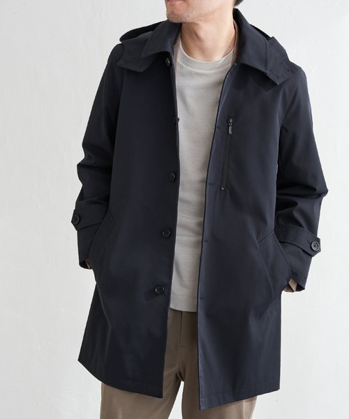 セール】【雑誌MonoMax4月号掲載】撥水ピケフードステンカラーコート