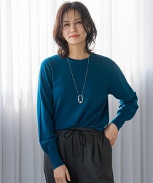 【WEB限定】カラー クルーネックニット≪手洗い可能≫