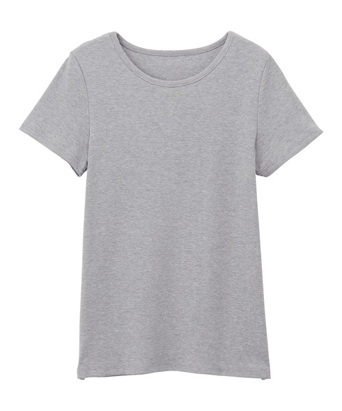 CHAN ME（チャンミ）の「ラウンドネック半袖Tシャツ（Tシャツ/カットソー・レディース・グレー/チャコールグレー/ブラック/ホワイト/ピンク/ネイビー・MEDIUM/LARGE/X-LARGE）」の18枚目の写真