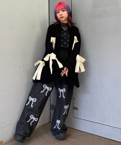 Candy Stripper（キャンディストリッパー）の「RIBBON KNIT カーディガン（カーディガン/ボレロ・レディース・アイボリー/ブラック/レッド・FREE）」の15枚目の写真