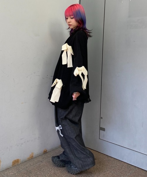 Candy Stripper（キャンディストリッパー）の「RIBBON KNIT カーディガン（カーディガン/ボレロ・レディース・アイボリー/ブラック/レッド・FREE）」の13枚目の写真