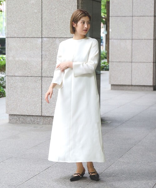 セール】ヴィスコース バックタック ロングスリーブ ワンピース