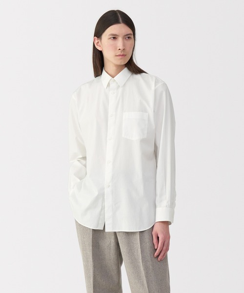 MUJI Labo(ムジラボ)の「〔MUJI Labo〕紳士 ポプリンレギュラーカラーシャツ(シャツ/ブラウス・メンズ・サックスブルー/ライトグレー/ブルー系/ホワイト・S/M/L/XL)」の5枚目の写真