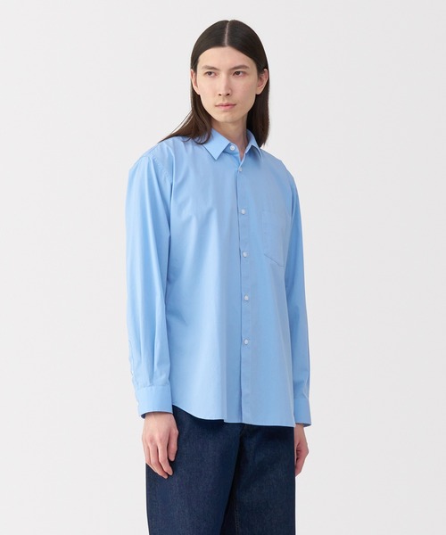 2024AW MUJI Labo ムジラボ　ウール混レギュラーカラーシャツ 無印良品 シャツ 「MUJI Labo」紳士 ウール混レギュラーカラー