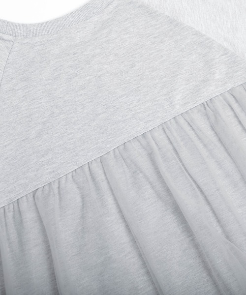 SUGAR BISKET（シュガービスケット）の「バックチュール 異素材切り替えプルオーバー（Tシャツ/カットソー・レディース・ホワイト/ブラック/グレー・フリー）」の6枚目の写真