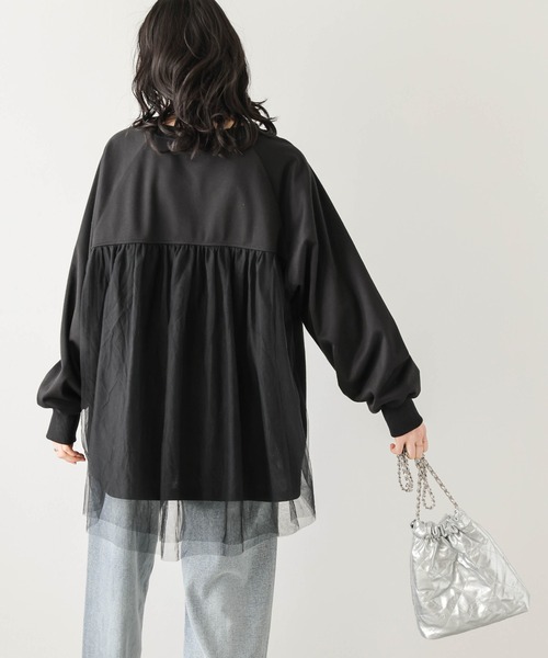SUGAR BISKET（シュガービスケット）の「バックチュール 異素材切り替えプルオーバー（Tシャツ/カットソー・レディース・ホワイト/ブラック/グレー・フリー）」の16枚目の写真