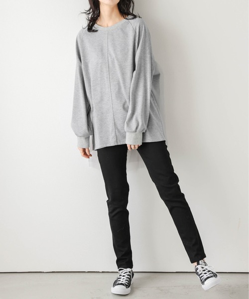 SUGAR BISKET（シュガービスケット）の「バックチュール 異素材切り替えプルオーバー（Tシャツ/カットソー・レディース・ホワイト/ブラック/グレー・フリー）」の19枚目の写真