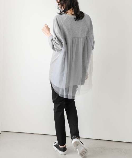 SUGAR BISKET（シュガービスケット）の「バックチュール 異素材切り替えプルオーバー（Tシャツ/カットソー・レディース・ホワイト/ブラック/グレー・フリー）」の22枚目の写真