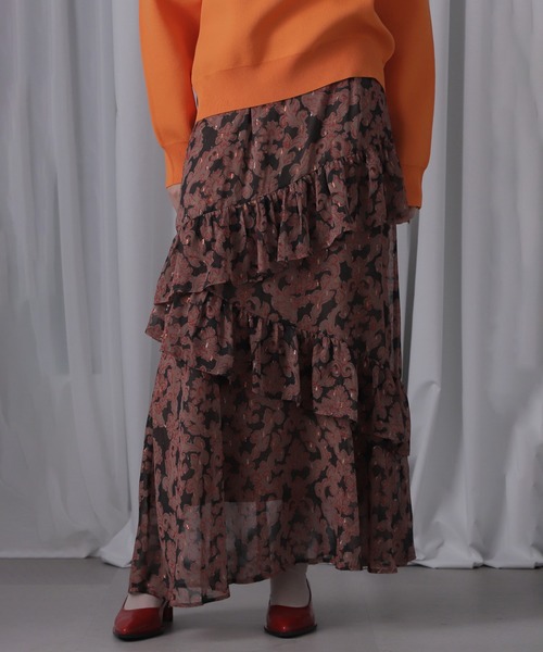 ROSE BUD（ローズバッド）の「オリジナルプリントスカート（スカート・レディース・グリーン/ブラウン・ONE SIZE）」の2枚目の写真