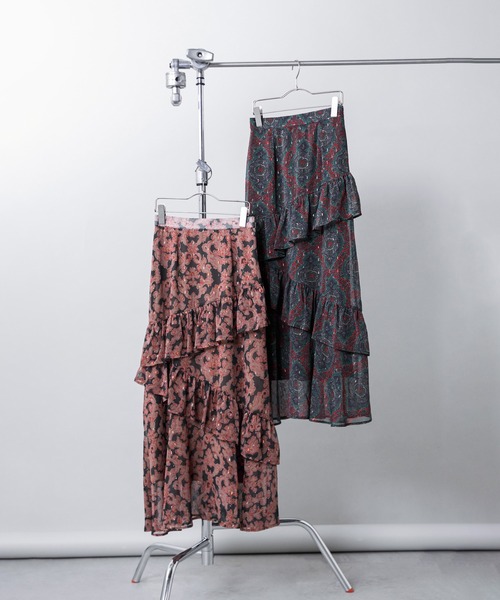 ROSE BUD（ローズバッド）の「オリジナルプリントスカート（スカート・レディース・グリーン/ブラウン・ONE SIZE）」の14枚目の写真