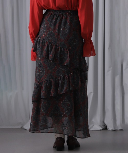 ROSE BUD（ローズバッド）の「オリジナルプリントスカート（スカート・レディース・グリーン/ブラウン・ONE SIZE）」の19枚目の写真