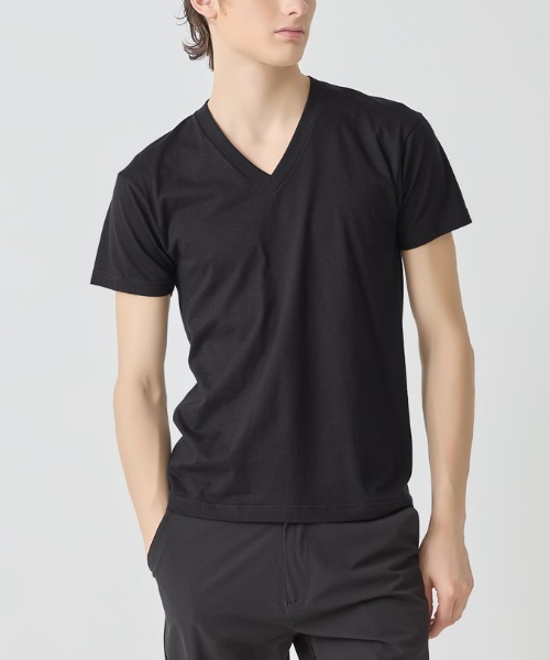 BODY WILD(ボディーワイルド)の「BODY WILD/ボディワイルド Vネック Tシャツ 抗菌防臭加工 2枚組 綿100%(Tシャツ/カットソー・メンズ・ホワイト/ブラック/杢グレー・MEDIUM/LARGE/X-LARGE)」の2枚目の写真