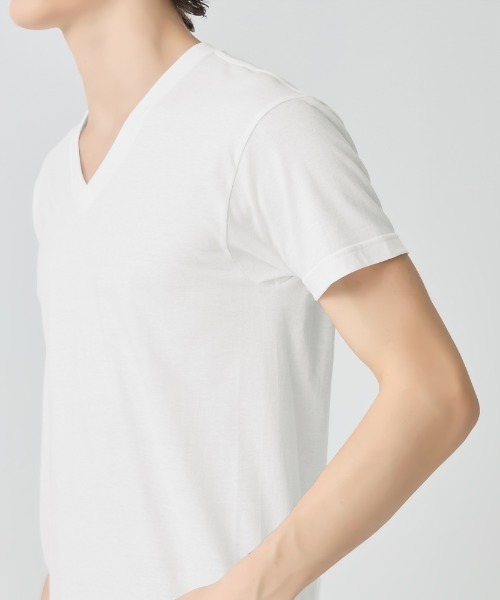 BODY WILD(ボディーワイルド)の「BODY WILD/ボディワイルド Vネック Tシャツ 抗菌防臭加工 2枚組 綿100%(Tシャツ/カットソー・メンズ・ホワイト/ブラック/杢グレー・MEDIUM/LARGE/X-LARGE)」の7枚目の写真