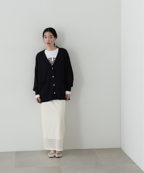 N.（N. Natural Beauty Basic）（エヌエヌナチュラルビューティーベーシック）の「レースストレートスカート（スカート・レディース・ブラック/オフホワイト・MEDIUM）」の17枚目の写真