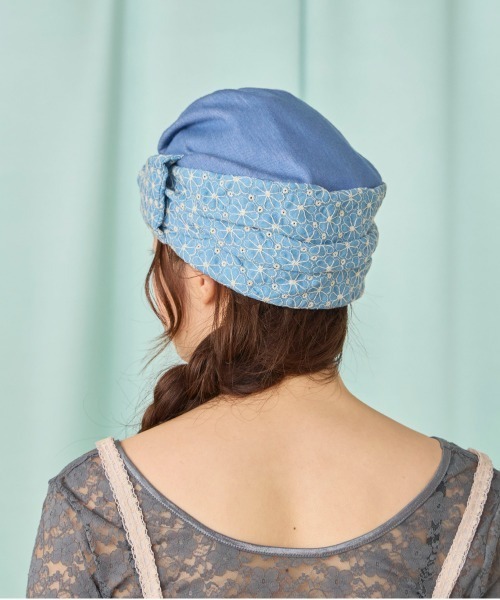 kaorinomori（カオリノモリ）の「kaorinomori ソーレイリボンキャップ / カオリノモリ（キャップ・レディース・ブルー/ライトブルー・58cm）」の5枚目の写真