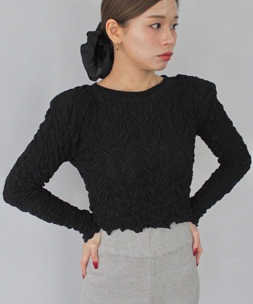 SANSeLF（サンセルフ）の「くしゅくしゅトップス【SANSeLF】 sanw25s021（その他トップス・レディース・ブラック/ライトブルー・FREE）」の20枚目の写真