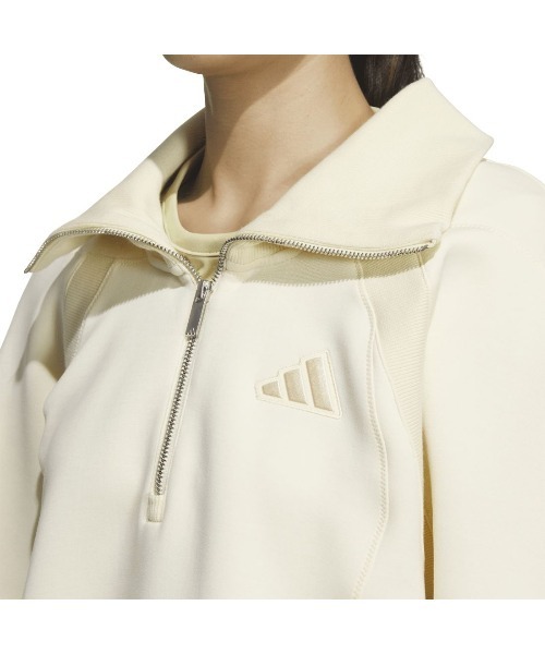 adidas(アディダス)の「アディダス adidas Lux AC スペーサー ハーフジップ スウェットシャツ(スウェット・レディース・スモークピンク/ブラック/ホワイト・M/L)」の5枚目の写真