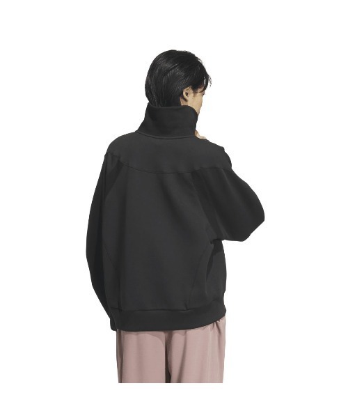 adidas(アディダス)の「アディダス adidas Lux AC スペーサー ハーフジップ スウェットシャツ(スウェット・レディース・スモークピンク/ブラック/ホワイト・M/L)」の9枚目の写真