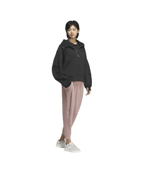 adidas(アディダス)の「アディダス adidas Lux AC スペーサー ハーフジップ スウェットシャツ(スウェット・レディース・スモークピンク/ブラック/ホワイト・M/L)」の10枚目の写真