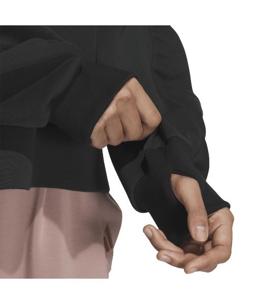 adidas(アディダス)の「アディダス adidas Lux AC スペーサー ハーフジップ スウェットシャツ(スウェット・レディース・スモークピンク/ブラック/ホワイト・M/L)」の11枚目の写真