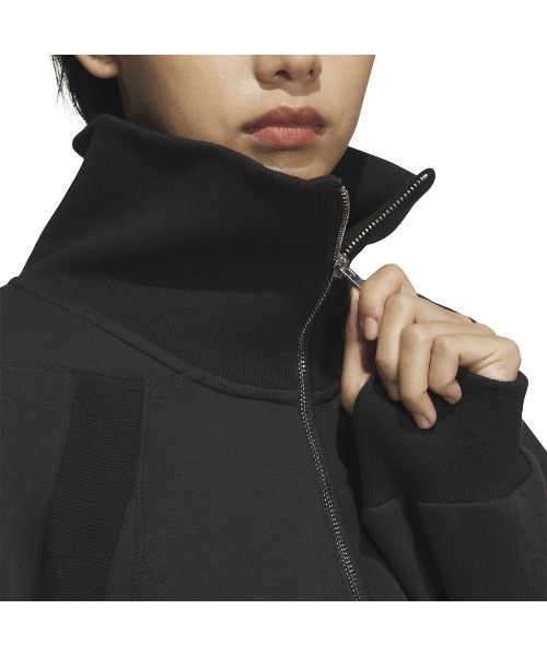 adidas(アディダス)の「アディダス adidas Lux AC スペーサー ハーフジップ スウェットシャツ(スウェット・レディース・スモークピンク/ブラック/ホワイト・M/L)」の12枚目の写真