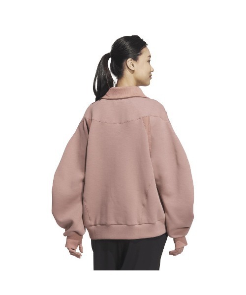 adidas(アディダス)の「アディダス adidas Lux AC スペーサー ハーフジップ スウェットシャツ(スウェット・レディース・スモークピンク/ブラック/ホワイト・M/L)」の13枚目の写真