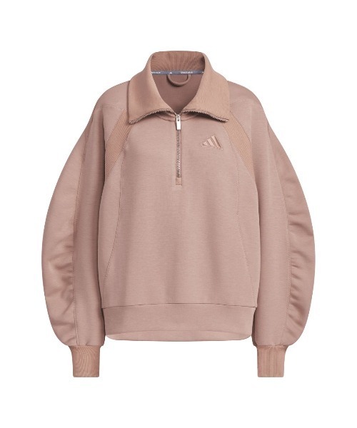 adidas(アディダス)の「アディダス adidas Lux AC スペーサー ハーフジップ スウェットシャツ(スウェット・レディース・スモークピンク/ブラック/ホワイト・M/L)」の17枚目の写真