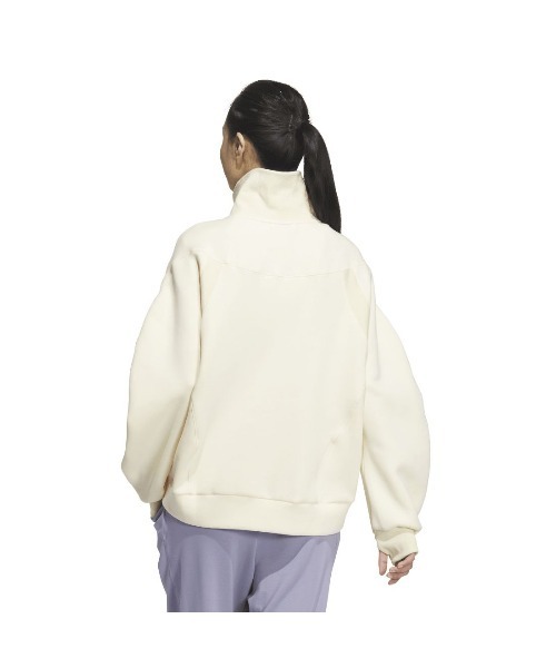 adidas(アディダス)の「アディダス adidas Lux AC スペーサー ハーフジップ スウェットシャツ(スウェット・レディース・スモークピンク/ブラック/ホワイト・M/L)」の4枚目の写真