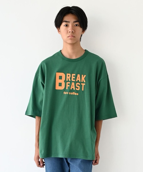 FOV(フォブ)の「フォブ BREAKFAST 6分袖 Tシャツ(Tシャツ/カットソー・レディース・ホワイト/グリーン/チャコールグレー・F)」の3枚目の写真