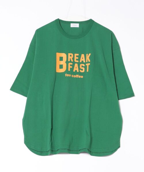 FOV(フォブ)の「フォブ BREAKFAST 6分袖 Tシャツ(Tシャツ/カットソー・レディース・ホワイト/グリーン/チャコールグレー・F)」の7枚目の写真