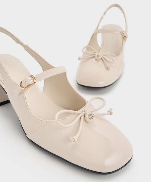 CHARLES & KEITH（チャールズ & キース）の「ボウクリスタルパール スリングバックメリージェーンパンプス（パンプス・レディース・ブラック系その他6/バーガンディー/オフホワイト・22cm/22.5cm/23cm/23.5cm/24.5cm/25cm/25.5cm/26.5cm）」の16枚目の写真