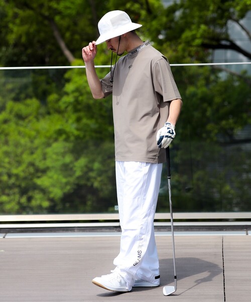 BEAMS GOLF(ビームスゴルフ)ドライ モックネックシャツ半袖グリーン L UVカット/吸水速乾】ORANGE LABEL / フレックスドライ モック
