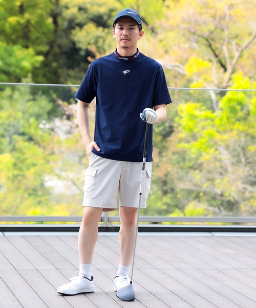 BEAMS GOLF(ビームスゴルフ)の「ORANGE LABEL / フレックスドライ モックネック シャツ(Tシャツ/カットソー・メンズ・ベージュ/ネイビー/レッド/グリーン・S/M/L/XL)」の5枚目の写真