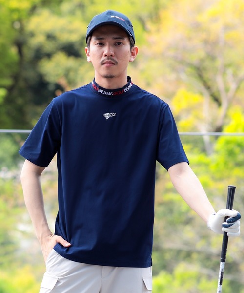 BEAMS GOLF(ビームスゴルフ)の「ORANGE LABEL / フレックスドライ モックネック シャツ(Tシャツ/カットソー・メンズ・ベージュ/ネイビー/レッド/グリーン・S/M/L/XL)」の7枚目の写真
