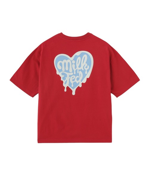 MILKFED.（ミルクフェド）の「MELTY HEART FOAM PRINT WIDE S/S TEE（Tシャツ/カットソー・レディース・レッド/ブラウン/ホワイト/ブラック・L/M）」の4枚目の写真