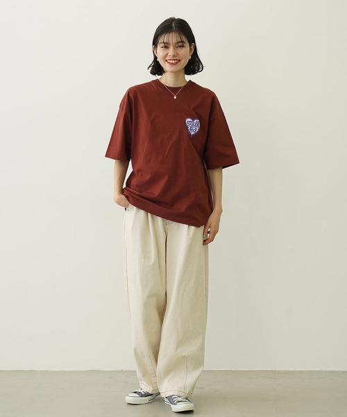 MILKFED.（ミルクフェド）の「MELTY HEART FOAM PRINT WIDE S/S TEE（Tシャツ/カットソー・レディース・レッド/ブラウン/ホワイト/ブラック・L/M）」の12枚目の写真