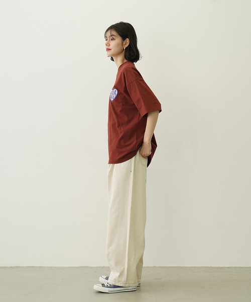 MILKFED.（ミルクフェド）の「MELTY HEART FOAM PRINT WIDE S/S TEE（Tシャツ/カットソー・レディース・レッド/ブラウン/ホワイト/ブラック・L/M）」の14枚目の写真