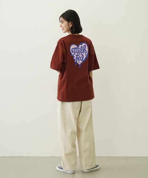 MILKFED.（ミルクフェド）の「MELTY HEART FOAM PRINT WIDE S/S TEE（Tシャツ/カットソー・レディース・レッド/ブラウン/ホワイト/ブラック・L/M）」の15枚目の写真