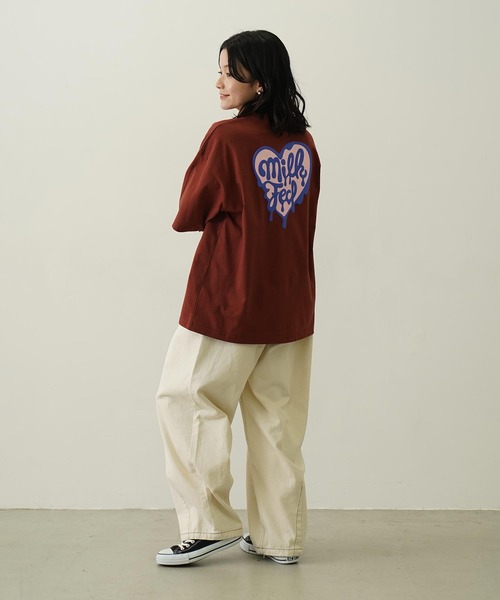 MILKFED.（ミルクフェド）の「MELTY HEART FOAM PRINT WIDE S/S TEE（Tシャツ/カットソー・レディース・レッド/ブラウン/ホワイト/ブラック・L/M）」の20枚目の写真