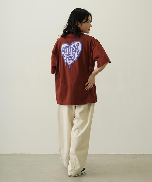 MILKFED.（ミルクフェド）の「MELTY HEART FOAM PRINT WIDE S/S TEE（Tシャツ/カットソー・レディース・レッド/ブラウン/ホワイト/ブラック・L/M）」の21枚目の写真