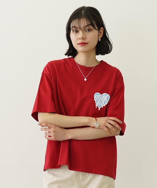 セール】MELTY HEART FOAM PRINT WIDE S/S TEE（Tシャツ/カットソー
