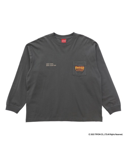 Manhattan Portage（マンハッタンポーテージ）の「L/S Print T-Shirt THRASHER（Tシャツ/カットソー・メンズ・ブラック/ホワイト/チャコール・SMALL/MEDIUM/LARGE/X-LARGE）」の3枚目の写真