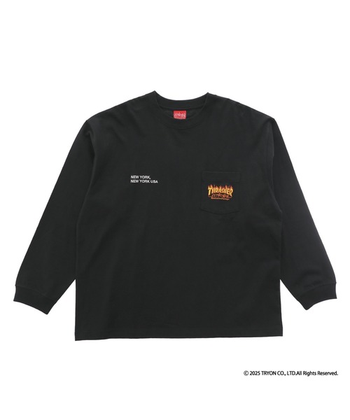 Manhattan Portage（マンハッタンポーテージ）の「L/S Print T-Shirt THRASHER（Tシャツ/カットソー・メンズ・ブラック/ホワイト/チャコール・SMALL/MEDIUM/LARGE/X-LARGE）」の2枚目の写真