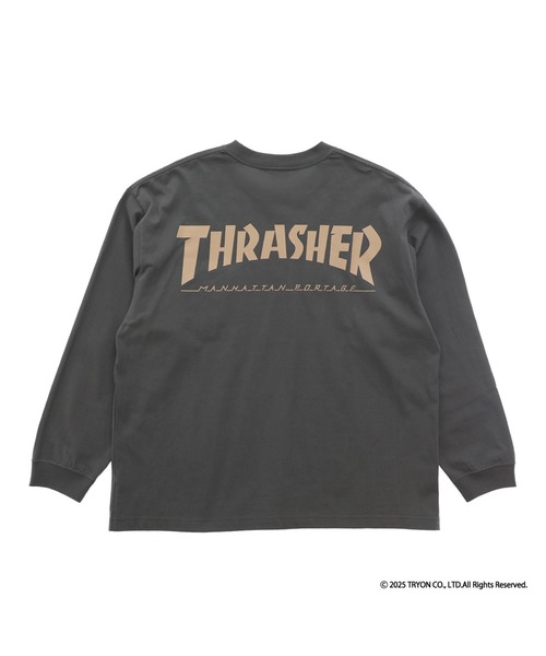 Manhattan Portage（マンハッタンポーテージ）の「L/S Print T-Shirt THRASHER（Tシャツ/カットソー・メンズ・ブラック/ホワイト/チャコール・SMALL/MEDIUM/LARGE/X-LARGE）」の5枚目の写真