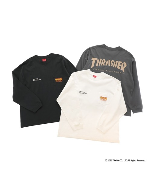 Manhattan Portage（マンハッタンポーテージ）の「L/S Print T-Shirt THRASHER（Tシャツ/カットソー・メンズ・ブラック/ホワイト/チャコール・SMALL/MEDIUM/LARGE/X-LARGE）」の10枚目の写真