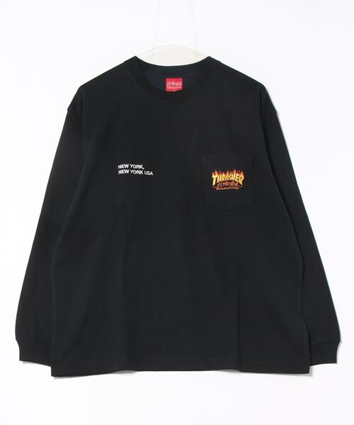 Manhattan Portage（マンハッタンポーテージ）の「L/S Print T-Shirt THRASHER（Tシャツ/カットソー・メンズ・ブラック/ホワイト/チャコール・SMALL/MEDIUM/LARGE/X-LARGE）」の12枚目の写真