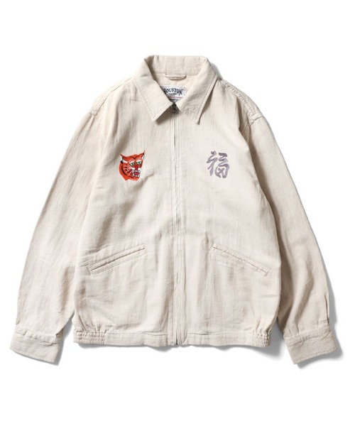 Houston コットン リネン ベトジャン ジップアップ ブルゾン サイズL セール】HOUSTON コットンリネンベトジャン(MAP)（ブルゾン）｜HOUSTON