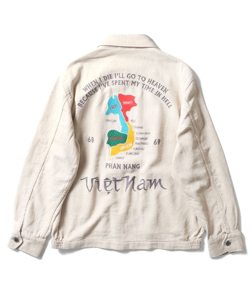 Houston コットン リネン ベトジャン ジップアップ ブルゾン サイズL Houston コットン リネン ベトジャン ジップアップ ブルゾン サイズL