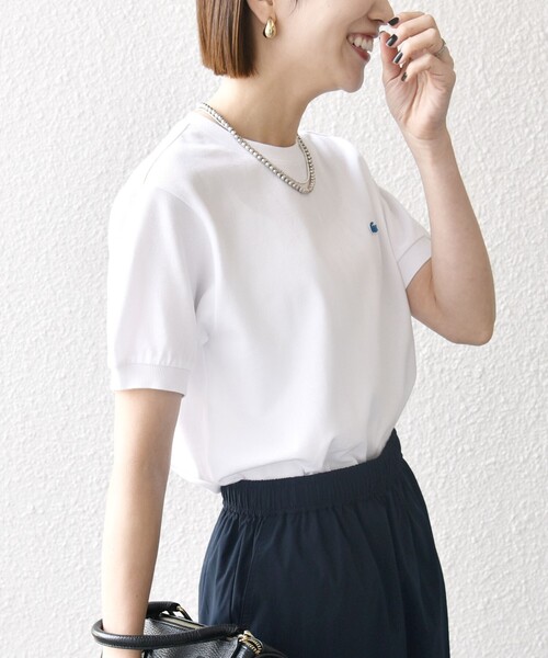 LACOSTE(ラコステ)の「【SHIPS any別注】LACOSTE:〈洗濯機可能〉PIQUE クルーネック Tシャツ 26SS(Tシャツ/カットソー・レディース・ライトグリーン/ホワイト/ネイビー/ベージュ・ONE SIZE)」の12枚目の写真